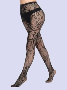 Graphic Fishnet Tights