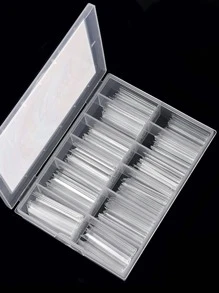 使用240入組長XXL方形竹形透明C半蓋假指甲延長透明尖頭適合女士和女孩，立即升級您造型 - 查看 2