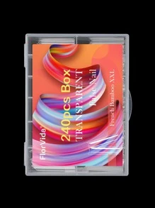 使用240入組長XXL方形竹形透明C半蓋假指甲延長透明尖頭適合女士和女孩，立即升級您造型 - 查看 3