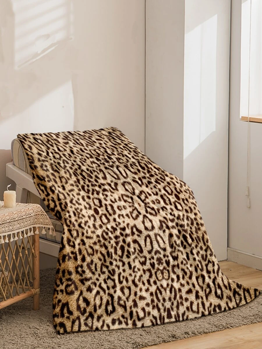 1 Chăn Họa Tiết Da Báo, Chăn Vải Dệt Kim Hiện Đại Cho Gia Đình, Tất Cả Các Mùa - Nhiều màu - Xem 1