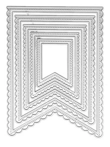 1入組高錳鋼切割模具極簡主義幾何設計蝕刻模板工藝模具適合DIY - 銀色 - 查看 1