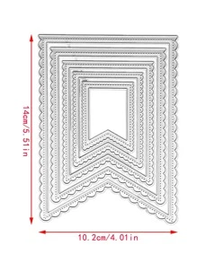 1入組高錳鋼切割模具極簡主義幾何設計蝕刻模板工藝模具適合DIY - 銀色 - 查看 2