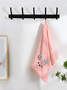 1 toalla bordada de dibujos animados, decoración de orejas de animales de dibujos animados, toalla de cara de agua absorbente para baño - Multicolor - Ver 2