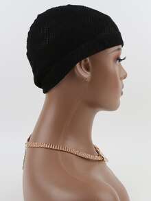 網紗假髮帽 - 黑色 - 查看 6