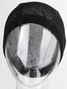 網紗假髮帽 - 黑色 - 查看 7