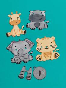 1pc Cartoon Animal Shaped Cutting Die, Cartoon Animal Shaped DIY Etched Stencil Craft Die For Craft - Silver - View 3