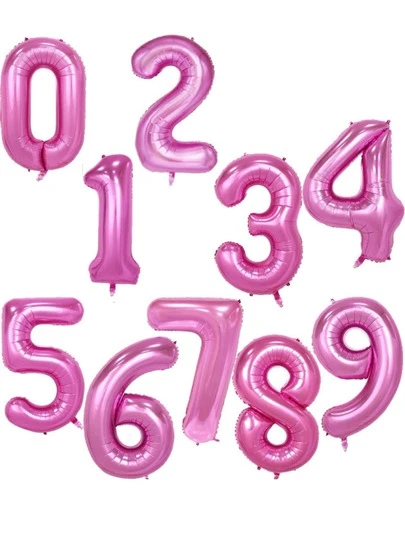 1入組數字形狀裝飾簡約鋁小氣球