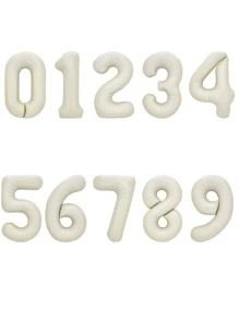 1 个 PE 气球，现代字母设计装饰气球，适合派对、圣诞节 - 白色 - 查看 2