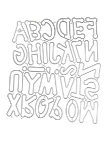 1入組字母形狀切割模具極簡字母設計DIY蝕刻模板工藝模具