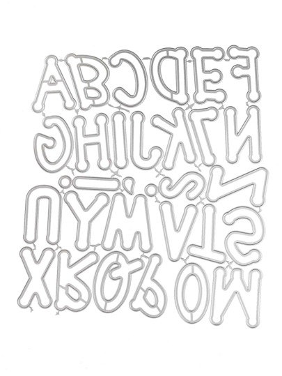 1入組字母形狀切割模具極簡字母設計DIY蝕刻模板工藝模具