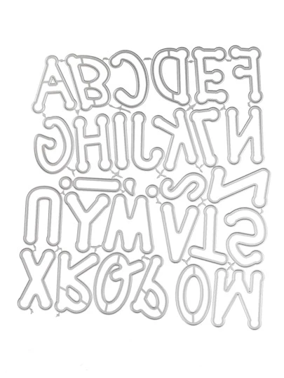 1入組字母形狀切割模具極簡字母設計DIY蝕刻模板工藝模具