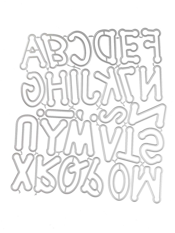 1入組字母形狀切割模具極簡字母設計DIY蝕刻模板工藝模具