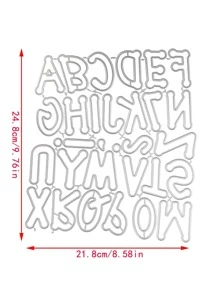 1入組字母形狀切割模具極簡字母設計DIY蝕刻模板工藝模具