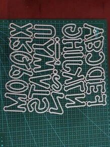 1入組字母形狀切割模具極簡字母設計DIY蝕刻模板工藝模具