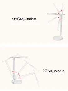 1 pieza de luz de escritorio de plástico, lámpara de escritorio LED ajustable blanca para el hogar - Blanco - Ver 3