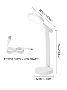 1 pieza de luz de escritorio de plástico, lámpara de escritorio LED ajustable blanca para el hogar - Blanco - Ver 8