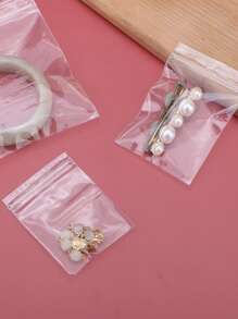 100pcs/Set PE Jewelry Storage Bag, Clear Jewelry Bags Set For Home Back To School