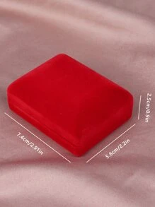 1pc Portable Jewelry Box, Modern Flannelette Jewelry Storage Box For Home - Red - View 7