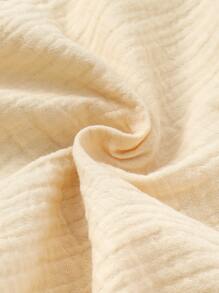 SHEIN Baby Boy Letter Patched Detail Half Button Tee & Shorts - Apricot - View 4