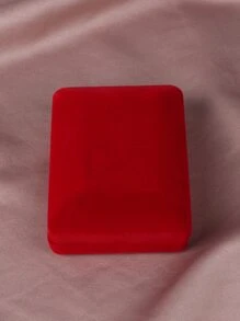 1pc Portable Jewelry Box, Modern Flannelette Jewelry Storage Box For Home - Red - View 5