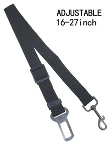 1pc Solid Pet Car Seat Belt - Black - View 4
