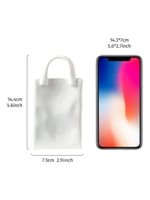 1pc Bag Design Flower Vase, White Flower Wrapping Bag, For Home Decor,Home Decor,Flower Vase,Centerpiece,Table Decor Room Decor Glass Vase - White - View 7