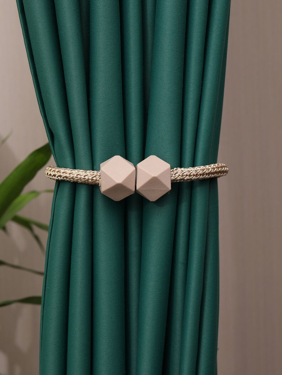 2 cái/bộ Polyester Rèm Tieback, Hình Học Trang Trí Rèm Dây Đeo Tie Cho Rèm - Rượu sâm banh - Xem 1
