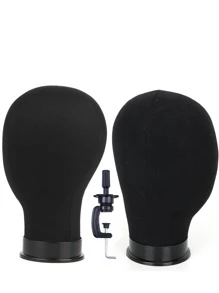 1pc Wig Stand With Mannequin Head Stand - Black - View 3