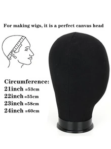 1pc Wig Stand With Mannequin Head Stand - Black - View 8