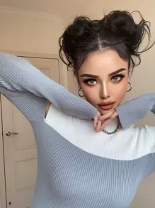 2入組短小波浪合成纖維頭髮髻 - 黑色 - 查看 5