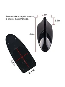 1入組車頂魚翅設計裝飾 - 黑色 - 查看 3