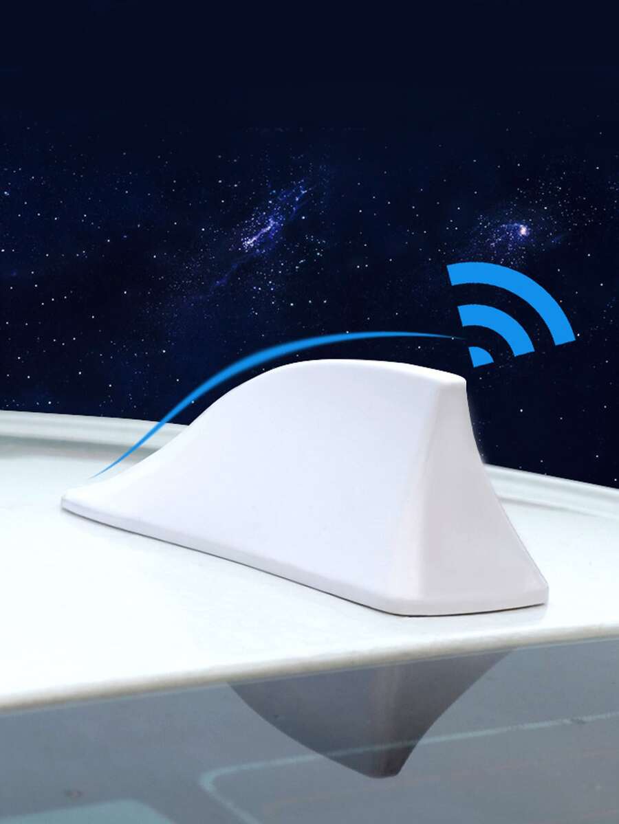 1pc Car Roof Shark Fin Design Decoration - White - View 1