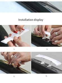 1pc Car Decoration Tail Wing - White - View 3