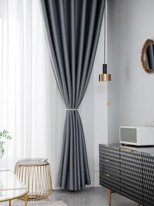 灰色單片窗簾臥室和客廳極簡主義滌綸單片遮光窗簾 - 灰色 - 查看 5