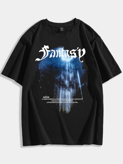 Goth Camiseta gráfica de algodón para hombres, escolar