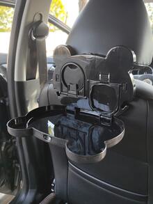 1pc Bear Design Multifunctional Car Food Tray & Cup Holder - Black - View 3