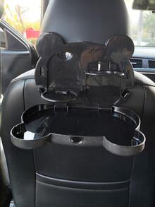 1pc Bear Design Multifunctional Car Food Tray & Cup Holder - Black - View 4