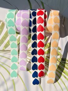 1roll Heart Pattern Sticker - Red - View 2