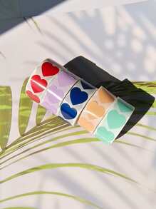 1roll Heart Pattern Sticker - Red - View 4
