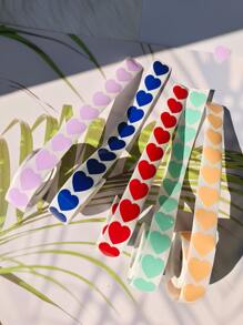 1roll Heart Pattern Sticker - Red - View 5