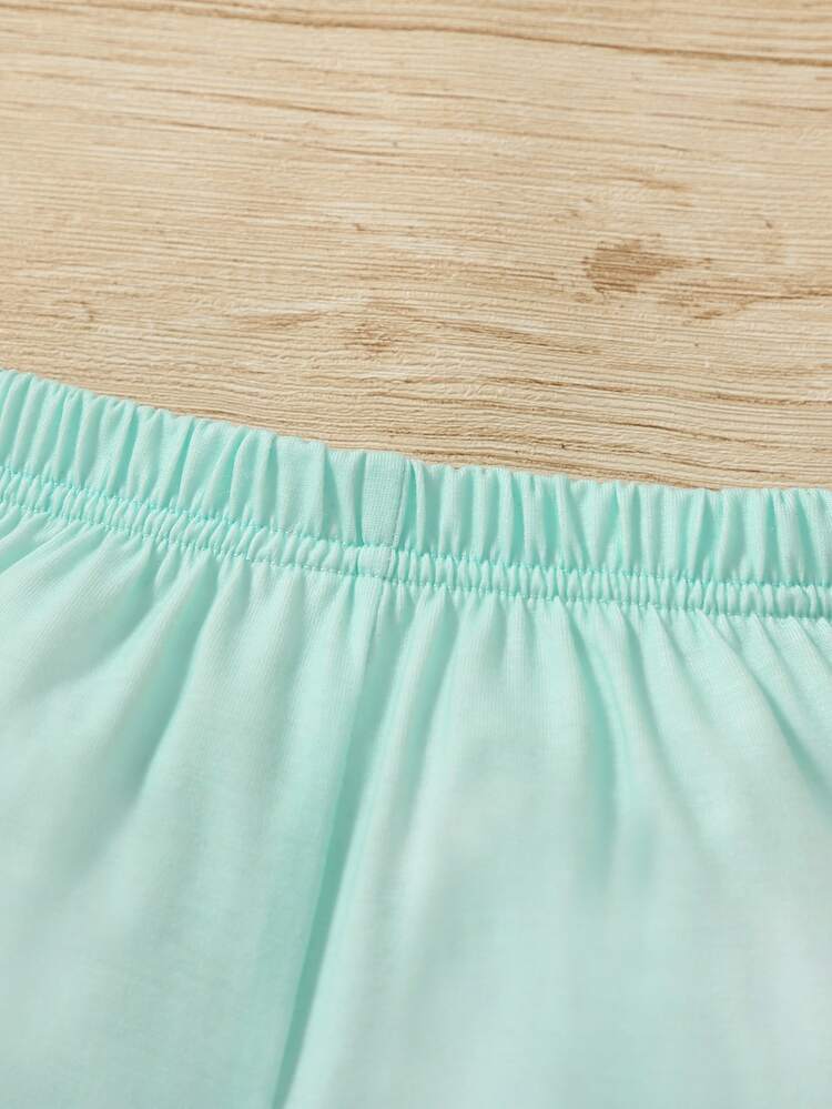 嬰兒蝴蝶圖案T恤和短褲 - 綠色 - 查看 5