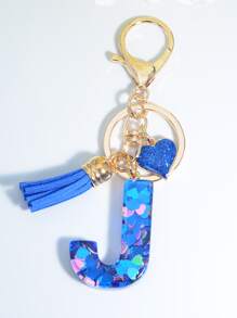 Tassel & Heart Charm Keychain - Multicolor - View 2