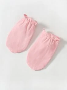 SHEIN 新生兒愛心圖案包腳連體睡衣和連體衣和配件帽和手套和圍兜