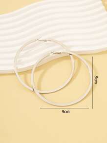 Minimalist Hoop Earrings - Silver - View 3