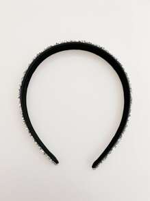 1入組皇家簡約經典鑲鑽寬髮箍，日常包括洗臉都方便實用 - 銀色 - 查看 2