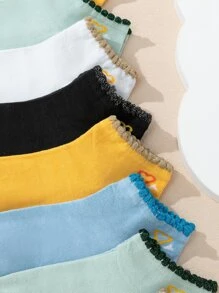 10對女孩愛心圖案短襪 - 彩色 - 查看 4