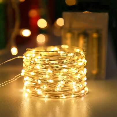 1pc 10/20/30/50/100 Led 1/2/3/5/10M Plastic String Light, Funny Extendable Decorative Light For Home