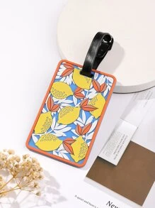 1pc Unique Floral Pattern Luggage Tag With Strap, Colorful Suitcase Identifier For Women Men Kids Girls, , Casual Lightweight Backpack Tag Suitcase Tag Baggage Tag, Airplane Boarding Tag, Travel Carrying Identification Tag - Multicolor - View 1