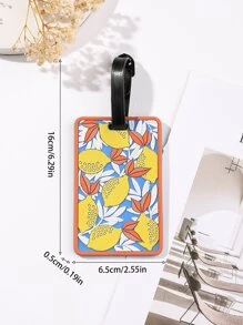 1pc Unique Floral Pattern Luggage Tag With Strap, Colorful Suitcase Identifier For Women Men Kids Girls, , Casual Lightweight Backpack Tag Suitcase Tag Baggage Tag, Airplane Boarding Tag, Travel Carrying Identification Tag - Multicolor - View 3