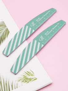 5pcs Striped 100/180 Grit Nail Files Double Sided Emery Board Washable Emery Boards Reusable Nail Buffers Manicure Tools For Natural Nails Acrylic Nails Home And Salon Use - Multicolor - View 3